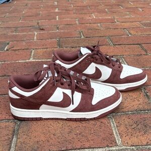 Nike Women's Burgundy and White Sneakers